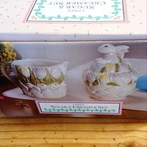 Sugar and creamer Easter 3pc set